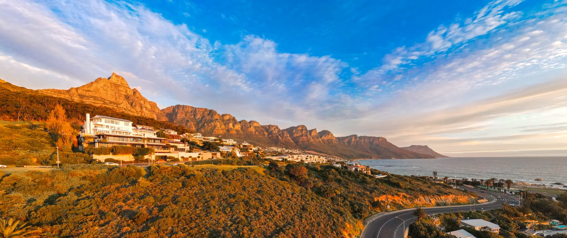 Camps Bay, Clifton and Llandudno coastline toward Chapman’s Peak